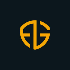 AG, FG letter initials flat logo 
