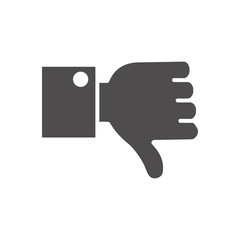 hand with thumb down icon, silhouette style