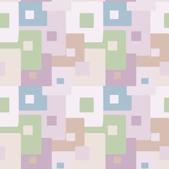 Abstract seamless pattern of squares. Used for printing textiles, covers. Creative pastel color style.