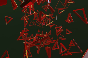 Triangle or square, geometric for design texture, background. 3D render.