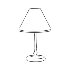 Table lamp vector sketch icon isolated on background. Hand drawn Table lamp icon. Table lamp