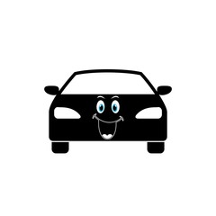 Smile car concept logotype template design isolated on white background