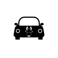 Smile car concept logotype template design isolated on white background