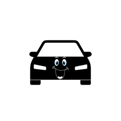 Smile car concept logotype template design isolated on white background