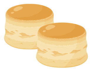 スコーン2個のイラスト