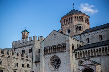 Fototapeta na wymiar View of Trento Cathedral (Cattedrale di San Vigilio) in the Old Town