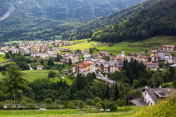 Fototapeta na wymiar View of Cavedago, Trentino on a Sunny Day