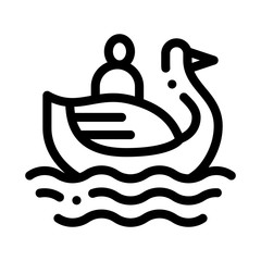 duck watching in park icon vector. duck watching in park sign. isolated contour symbol illustration