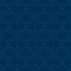 Electronic Board shining on the deep blue infinite background. High-tech pattern texture modern design. Vector illustration EPS 10.