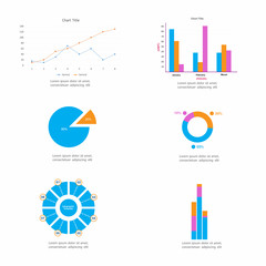 Bundle infographic elements data visualization vector design template. Can be used for steps, business processes, workflow, diagram, flowchart concept, timeline, marketing icons, info graphics