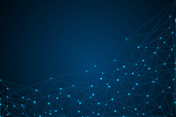 Internet connection network high digital technology. Abstract geometric background with connecting points and lines. Vector illustration EPS 10.