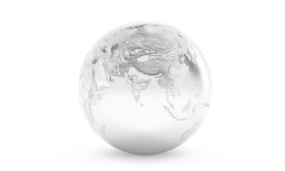 3D illustration of metalic globe 
