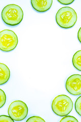 cucumber on white background texture