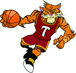 Basket Ball Mascot - Tiger