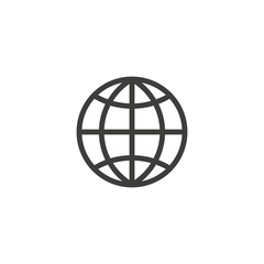 Globe icon on white background