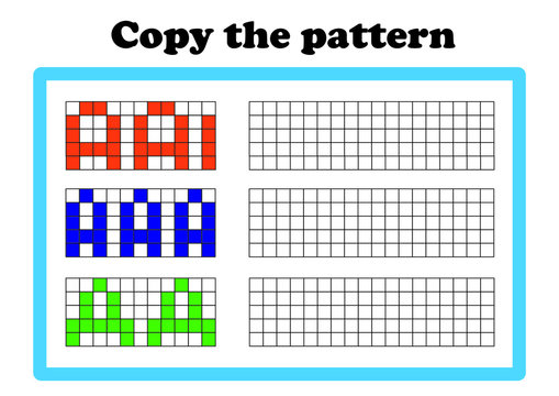 Copy the pattern - vector worksheet for children scaled for A4 print
