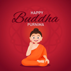 Buddha Purnima vector card, Vesak day illustration