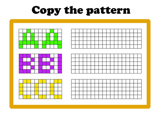 Copy the pattern - vector worksheet for children scaled for A4 print

