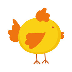 chicken cartoon farm animal isolated icon on white background