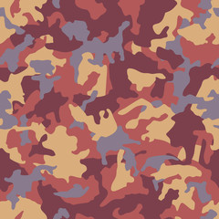Camo seamless pattern. Urban red and brown military camouflage. Vector background, fabric textile print designs for Army Clothing.