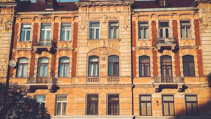 Fototapeta premium Old buildings in the historic part of Lviv, Ukraine