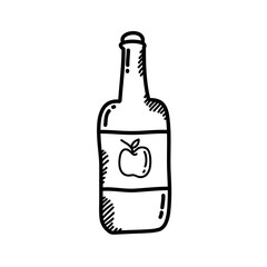 apple cider doodle icon, vector illustration