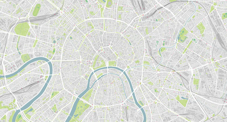 Fototapeta premium Detailed vector map of Moscow, Russia