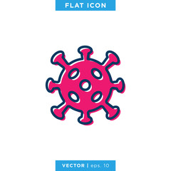 Corona Virus or Covid-19 Icon Vector Logo Design Template