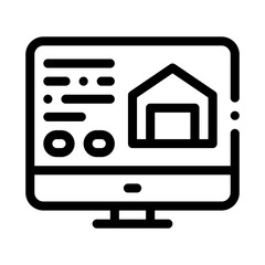 computer information about house icon vector. computer information about house sign. isolated contour symbol illustration