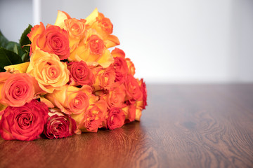 roses on the table
