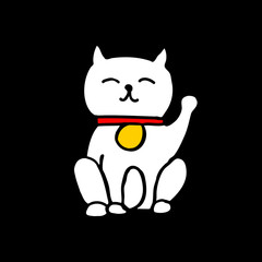 maneki neko doodle icon