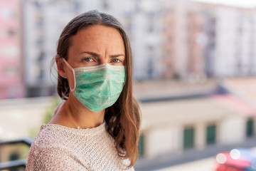 Woman in home isolation during coronavirus lockdown
