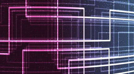 Light Violet Neon Circuit Microchip on Technology Background,Hi-tech Digital and network Concept design,Vector illustration.