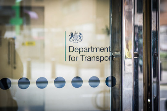 LONDON- Department for Transport logo and entrance sign- a UK government department office located on Horseferry Road in Westminster