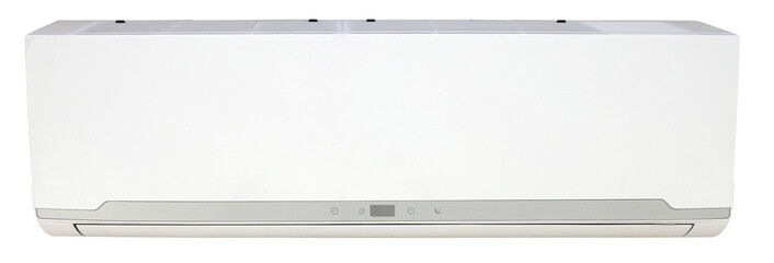Isolated white air conditioner front view
