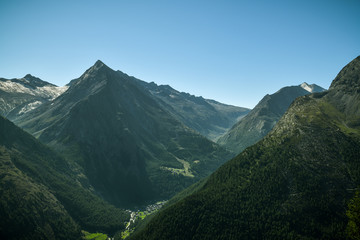 Beautiful view on Swiss Alps from Hannig above the Saas-Fee