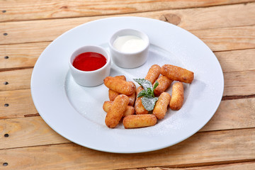 cream cheese sticks with sauce