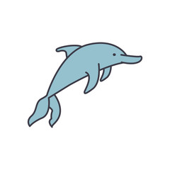 dolphin animal icon, fill style