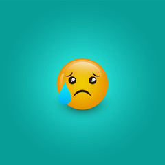 sad emoticon design vector image for social media chatting