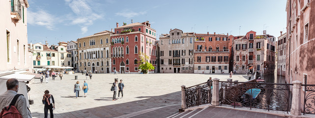 Old town of Venice. Campo Sant Anzolo square in Venice, Italy