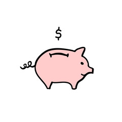 moneybox doodle icon