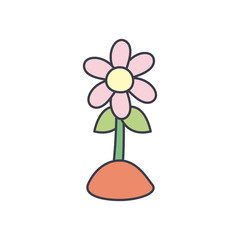 beautiful flower growing icon, fill style