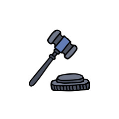 hammer of a judge doodle icon