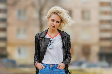 Young beauty woman looking at camera