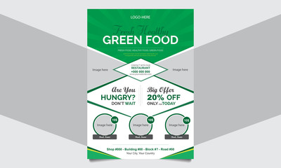 Fresh Healthy Food Flyer Template For Restaurant 