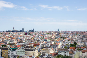 Fototapeta na wymiar Panoramic View of Vienna on a Sunny Day