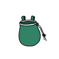 chalk bag for climbing doodle icon