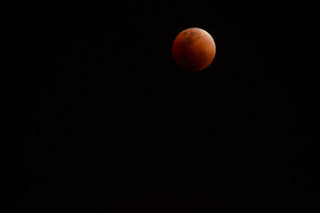 The moon that is covered by the shadow of the world is dark red