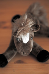 soft horse toy closeup
