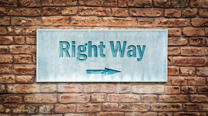 Fototapeta premium Street Sign Right Way